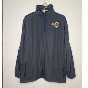 Nike NFL Los Angeles LA Rams football grey blue pullover jacket - large